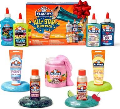Elmer's Kit de geleca All-Star, inclui cola líquida, ativador de geleca e geleca pré-fabricada, 9 unidades