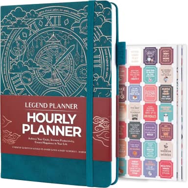 Legend Planner Edição de programação horária – Organizador semanal e diário de luxo com horários. Agenda de agendamento de gerenciamento de tempo diário para trabalho e vida pessoal, sem data, capa