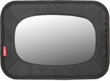 Nuby Espelho de bebê para banco traseiro com alças totalmente ajustáveis, resistente a quebras, instalado em segundos, preto