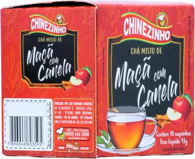 Chinezinho Chá De Maçã Com Canela Para Infusão 13 Gramas Com 10 Saquinhos