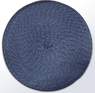 Jogo Americano - 6pcs Sousplat 38cm diâmetro Redondo - Descanço de prato, Mesa Posta (Azul Marinho)