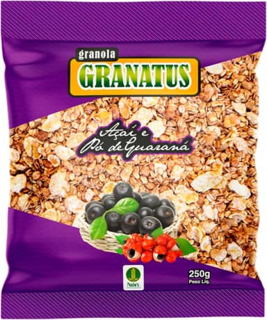Natu's, Granola com Açaí & Pó de Guaraná, Power, Granatus, 250 Gramas