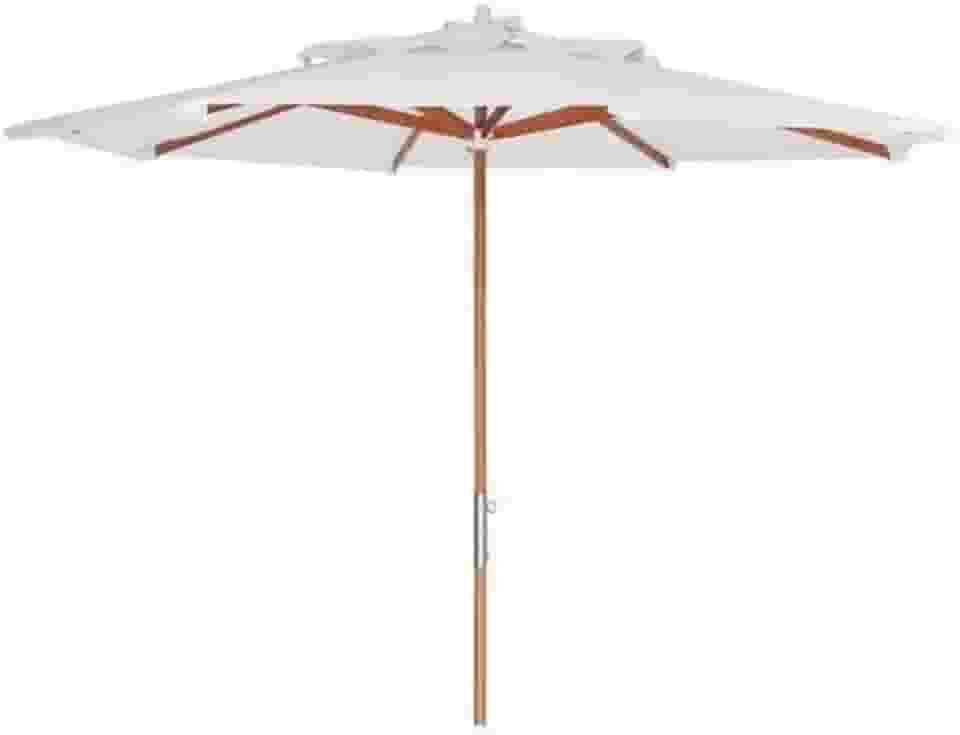 Guarda Sol de Madeira 3 Metros Sombreiro Piscina Praia Churrasco Area Gourmet Premium - Pazie (Branco)