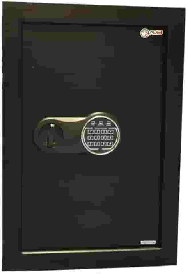 Cofre de Parede Digital AVB, Aço, 57 x 34 x 8 cm, Preto, com Chave de Emergência