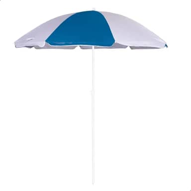 Guarda Sol de Praia, Alumínio, 1,80m de Diâmetro, 2m de Altura, Proteção Solar FPS 70, para Praia, Piscina e Pesca, em Poliéster com Tubo em Aço Carbono