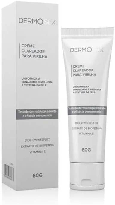 Creme Clareador para virilha, Axila, Pescoço linha Dermosex 60g. Com extrato de biofetida, Vitamina E e bioex whiteplex