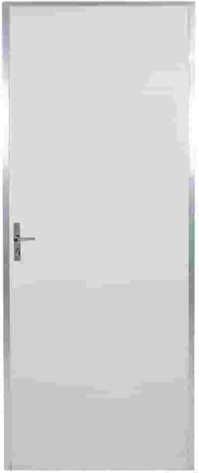Kit Porta de Madeira Lisa 212x75cm com Batente de Aluminio 3,6cm Ecomadeiral Mgm Branco