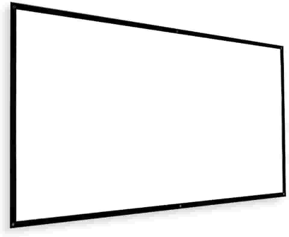 Tela de projetor 16:9 branca anti-luz moldura preta de 84-150 polegadas com furo metal home theater tela para projetor retratil Superfície Branca Anti-Luz, Furos de Metal(120 polegadas-1 und)