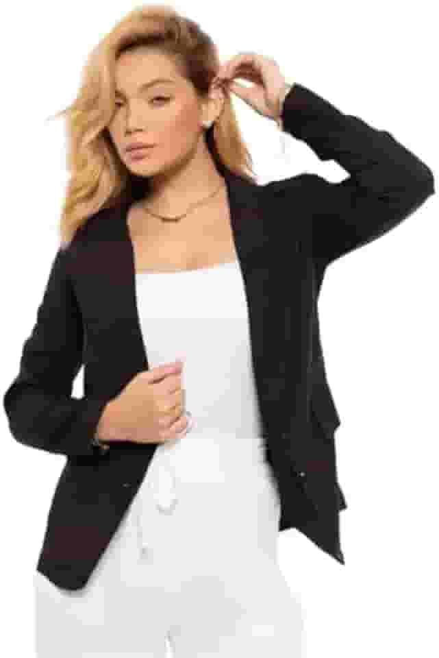 Max Blazer Feminino Longo em Alfaiataria com Botão – Elegante, Estruturado e Sofisticado para Trabalho, Eventos e Moda Executiva | REF: BLZ-004