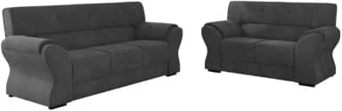 Conjunto de Sofá 2 e 3 Lugares Holanda Cinza Suede