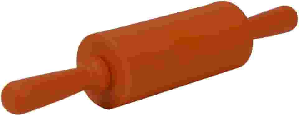 Rolo Abridor de Massa Pizza 22 cm Em Silicone Antiaderente Terracota - UDlandia