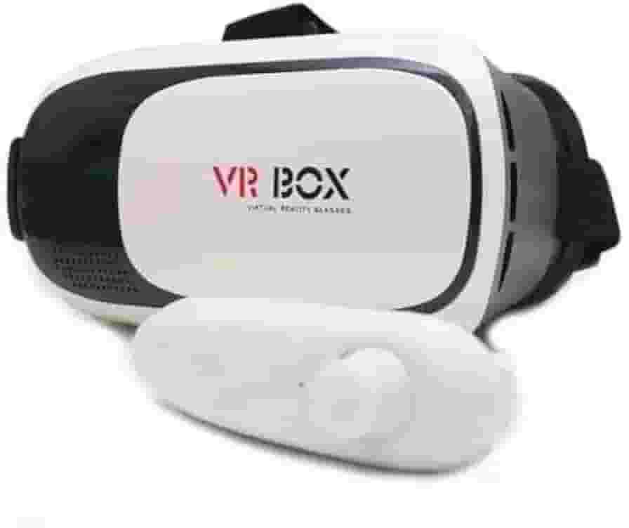 Óculos VR BOX 3D Realidade Virtual com Controle Bluetooth – Compatível com Android e iOS, Lentes HD Ajustáveis, Conforto com Tiras Reguláveis, Ideal para Filmes e Jogos