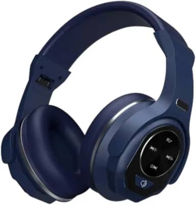 Fone de Ouvido Bluetooth Cancelamento de Ruído ANC Headset, Rádio FM, MP3, Microfone Embutido, Bateria 8-10h, USB-C (Azul)