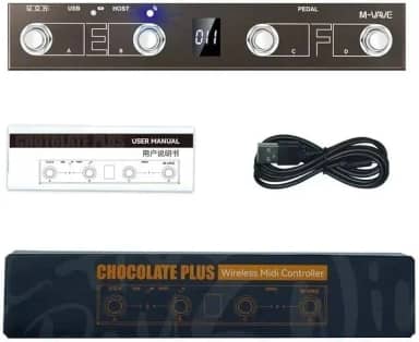 M-vave Controlador MIDI programável Chocolate Plus (Controle inteligente do APP Bluetooth) 4 botões suporte virar a página Controle MIDI USB 2 em 1 Pedal CUBE BABY (Versão atualizada do Chocolate)