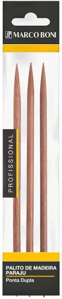 Cartela com 3 Palitos de Paraju para Manicure, Grande, 6007, Marco Boni, Madeira Paraju,, Marco Boni