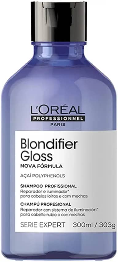 L'Oréal Professionnel Shampoo Blondifier Gloss, Para Cabelos Loiros e Descoloridos, Neutraliza Tons Amarelados, Proporciona Maciez e Nutrição, 300ml