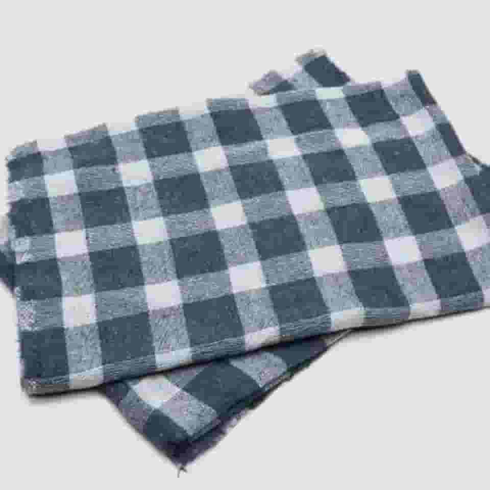 Pano de Chão Xadrez, Kit com 6 Unidades, 65x40 cm, Alvejado e Resistente para Limpeza Pesada, Alta Absorção