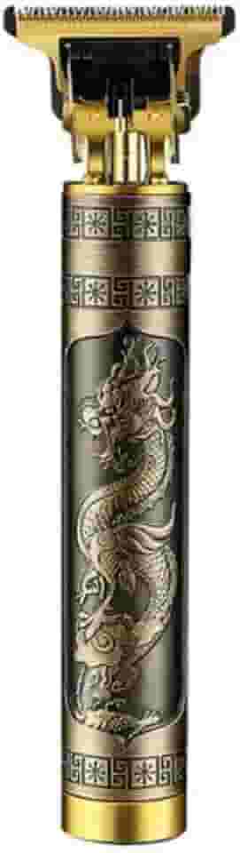 Máquina de Barbear Profissional Dragão Acabamento Sem Fio Cabelo Barba Pezinho Personalizada Com Limitador de Lamina Ajustável Recarregável Óleo Escovinha 4 Pentes Kit Conjunto Design Premium