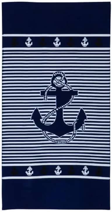 Toalha de Praia Estampada Beach Secagem Rápida Corttex 70x140cm Poliéster Toque Suave (Âncora Náutica)