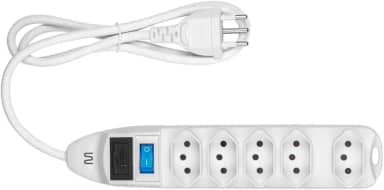 Filtro de Linha Multi com 5 Tomadas, Cabo de 1,2m e Proteção Contra Sobretensão Branco - WI300