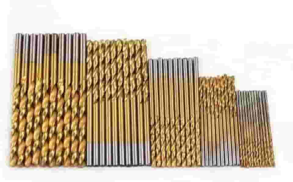 Kit 50 Brocas Aço Titanium Para Furadeira