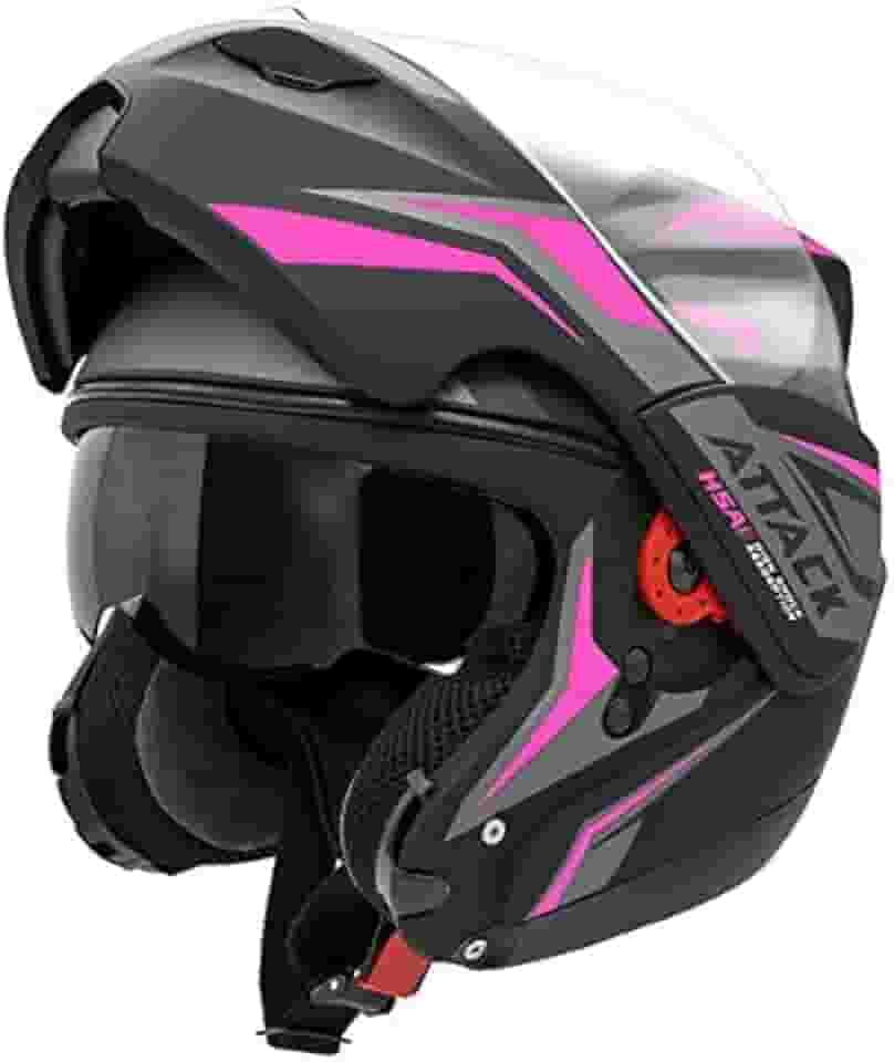Capacete Robocop Escamoteável Pro Tork New Attack HSA Preto com rosa 62