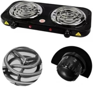 Fogão Elétrico Portátil Cooktop 2 Bocas, 2500W 110V