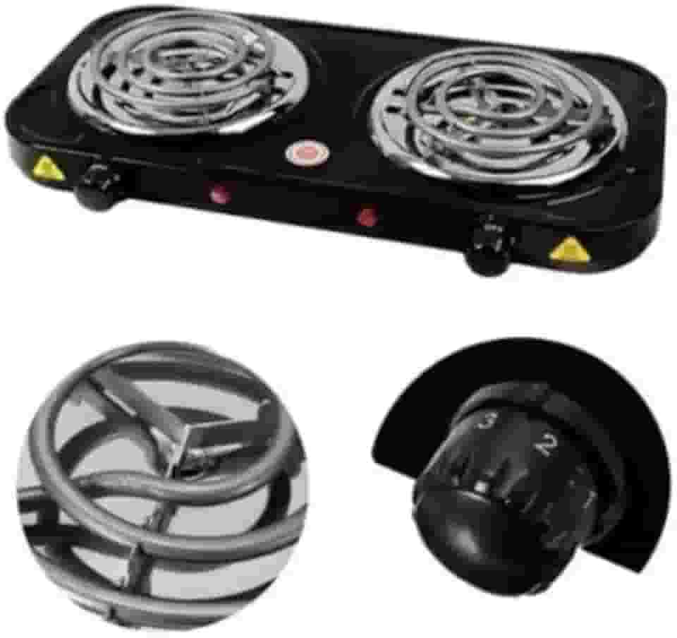 Fogão Elétrico Portátil Cooktop 2 Bocas, 2500W 110V