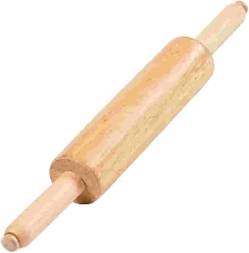Rolo para massa macarrao pizza pao em madeira 43 cm giratorio