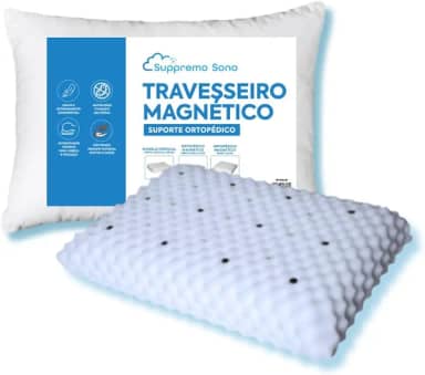 Travesseiros Ortopedico Magnetico com Infravermelho Longo Anti Ronco Alivia Dor - Suppremo Sono