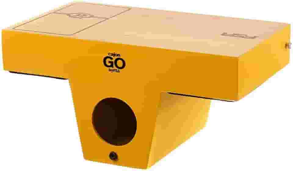 Cajon de Colo com Bongo Acoplado Híbrido 2 em 1 Encaixe Para Correia Profissional Com Captação Plug and Play CAJONGO FCGO28 AMARELO