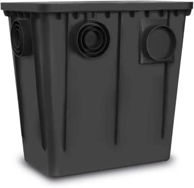 Caixa de Gordura 52 Litros com Cesto e Sifão Preta - Roma