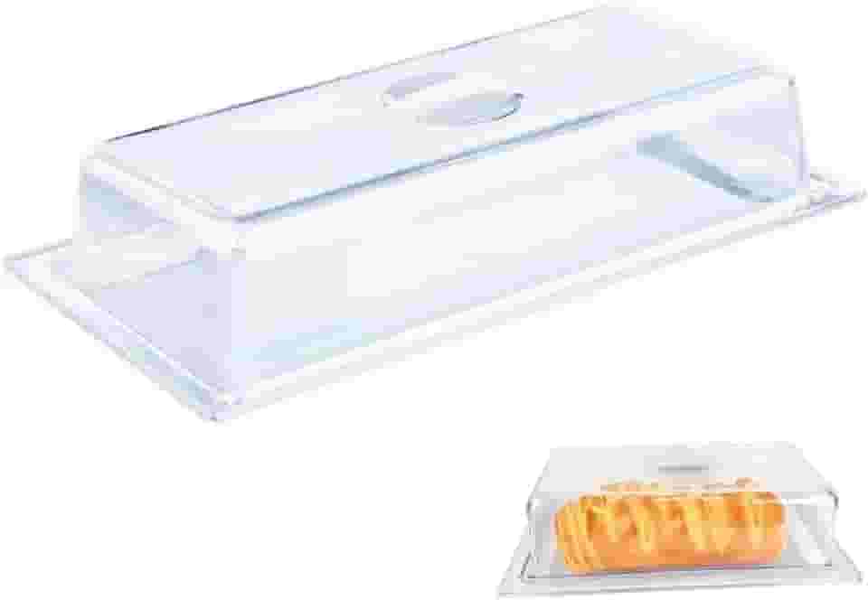 Porta Pão Acrílico 28cm Cúpula Premium Cristal - Conserva Alimentos com Elegância e Estilo