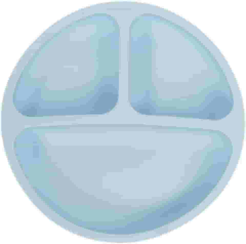 Prato de Silicone com Ventosa para Bebê Antiderrapante Seguro Livre de BPA Introdução Alimentar | Pippo (Azul)