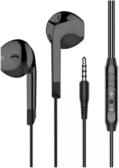 Fone de Ouvido com Fio Premium P2, Earbud Intra-Auricular, Microfone Integrado, 3ª Geração, Preto – Compatível com Smartphones, Tablets, Notebooks, PCs e Consoles.