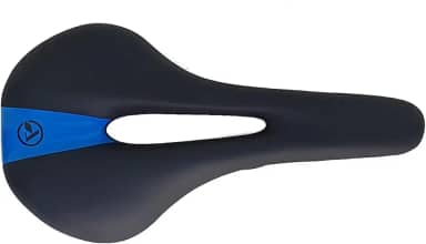 Banco Selim Absolute Vazado Preto 270x145mm Bike Mtb Speed Cor:Preto/Azul