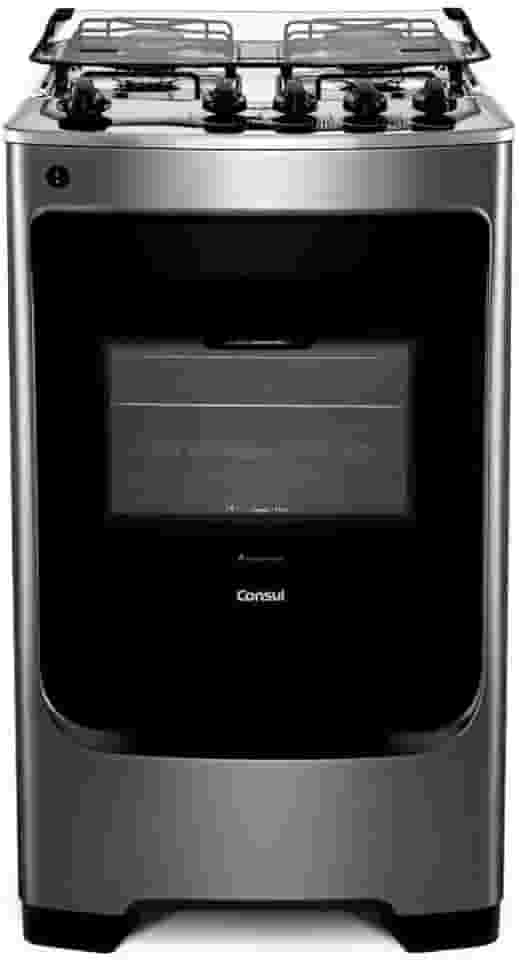 Fogão Consul 4 bocas cor Inox com acendimento automático - CFO4NAR BIVOLT