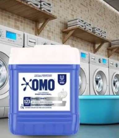 Lava Roupas Líquido OMO Perfect White 7L Limpeza Profunda, Brancura Intensa e Proteção das Fibras Roupas Brancas Sempre Impecáveis