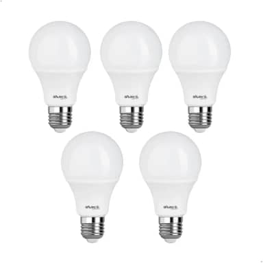 Kit 5 Lâmpadas LED Bulbo 12W 3000K (Luz Amarela) Bivolt E27 – Tem Luz