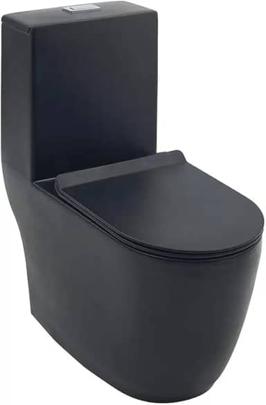 Vaso sanitário Monobloco Amazonita Pingoo.casa - Preto Fosco