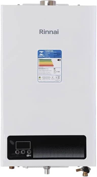 Rinnai E15-15 litros GN (Gás Natural) Branco - Aquecedor de Água a Gás Digital REU-E150 FEH