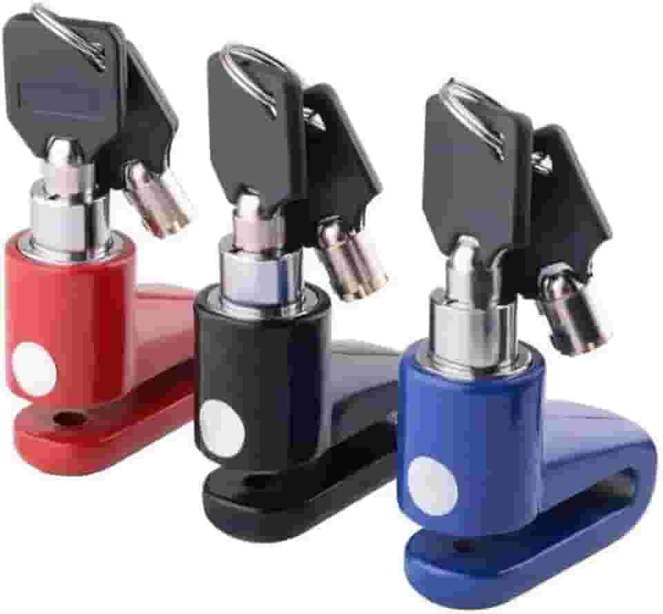 Trava de Disco Antifurto para Moto e Bicicleta em Alumínio – Segurança Compacta com Chave, Proteção Contra Roubo e Bloqueio Universal de Freio