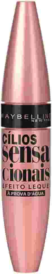 Maybelline NY Cílios Sensacionais Máscara de Cílios À Prova d'Água, Efeito Leque com Volume e Definição, Longa Duração e Não Empelota, Cor Preto Intenso, 9,5ml