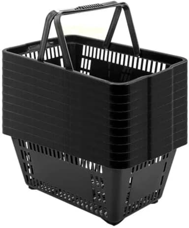 10 Cesta De Compra 16L Reforçada Supermercado Loja (Preta)