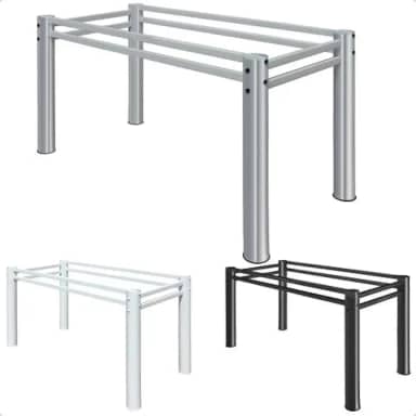 Base Para Mesa De Jantar Para Pedra Granito Vidro Madeira de até 120 x 80cm (Prata)