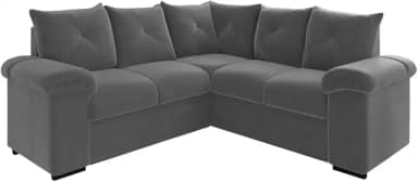 Sofá de Canto 5 Lugares Pegasus Veludo Cinza