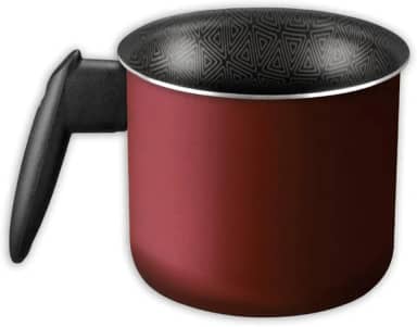 Fervedor Rochedo Facilita Vermelho 12cm com Antiaderente Resist - Limpa Fácil e Dura Mais, reforçado com Partículas Minerais e Cabos Reforçados