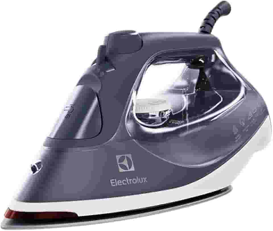 Ferro de Passar Seco e vapor Electrolux antiaderente base ceramica vapor vertical extra 1500W azul marinho ESI60 127v