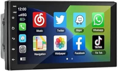 CENTRAL MULTIMÍDIA OCTA-CORE ANDROID 13, TELA 7' FULL TOUCH, SLIM, 4/64GB, FM, USB, BLUETOOTH, ESPELHA ANDROID E IOS, CARPLAY E ANDROID AUTO, CONECTIVIDADE COM OU SEM FIO
