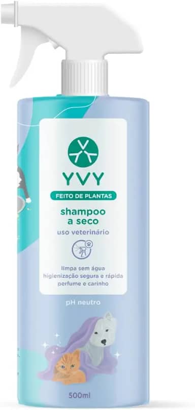 YVY - Shampoo a Seco para Pets - Limpeza Sem Água para Gatos e Cachorros - Cuidados para Animais de Estimação - Ingredientes Naturais - Vegano - 500ml